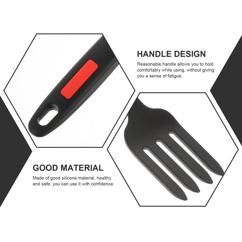 2pcs Convenient Silicone Fork Ergonomic Salad Fork Household Dinner Fork Kitchen Accessory - Image 4