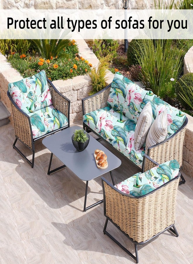 BIETYONE 8Pcs Stretch Patio Cushion Covers,Outdoor Couch Covers Replacement,Outdoor Couch & Sofa Slipcovers,for Patio Furniture Cushion Covers,Washable Reusable urniture Protector(Hummingbird,8PCS) - Image 4