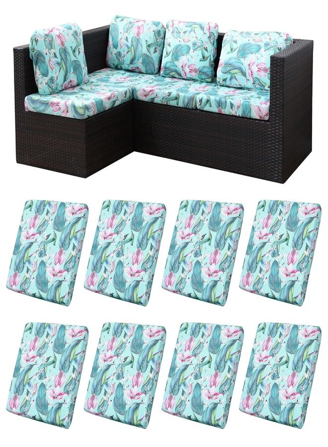 BIETYONE 8Pcs Stretch Patio Cushion Covers,Outdoor Couch Covers Replacement,Outdoor Couch & Sofa Slipcovers,for Patio Furniture Cushion Covers,Washable Reusable urniture Protector(Hummingbird,8PCS) - Image 1