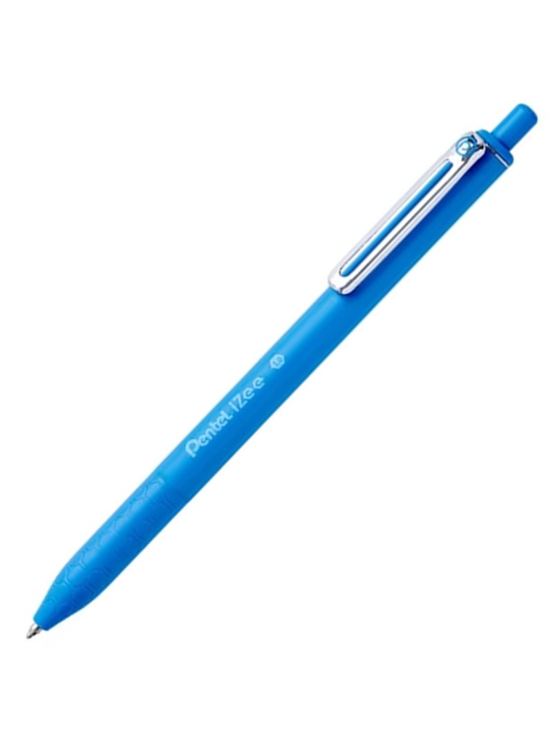 Pentel 12-Piece Izee Retractable Ballpoint Pen 1.0mm Tip Sky Blue Ink - Image 2