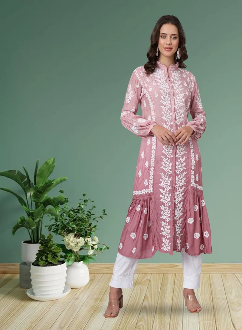 Alaya Women Hand Embroidered Chikankari Cotton Kurta-AL3888