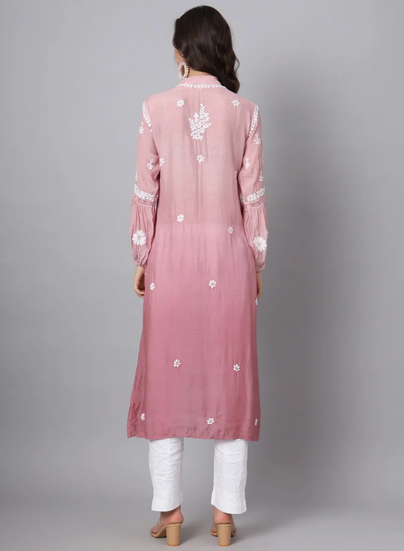 Alaya Women Hand Embroidered Chikankari Cotton Kurta-AL3888