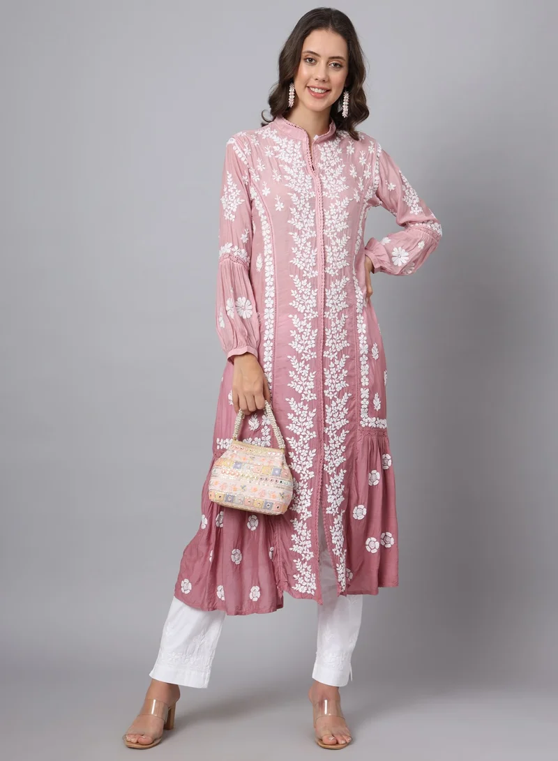 Alaya Women Hand Embroidered Chikankari Cotton Kurta-AL3888