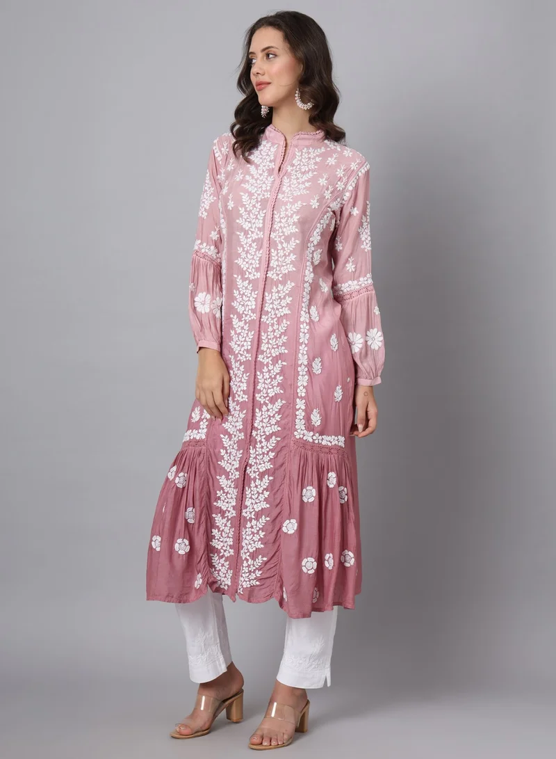 Alaya Women Hand Embroidered Chikankari Cotton Kurta-AL3888