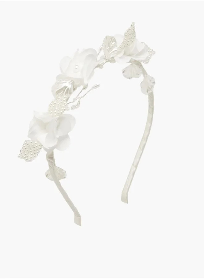 ميسي الصغيرة Girls Floral Accent Handbag with Headband