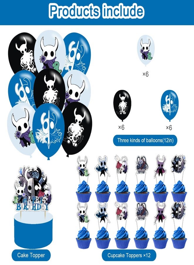 PINUO Cartoon Game Birthday Party Supplies,Cartoon Game Party Decorations Includes Happy Birthday Banner,Cake Topper,Cupcake Toppers, for Halloween Decorations - Image 3