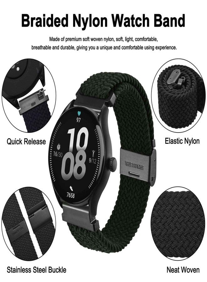 WOCCI 18mm Braided Nylon Watch Band for Men and Women, Quick Release, Black Stainless Steel Buckle (Black) - Image 3