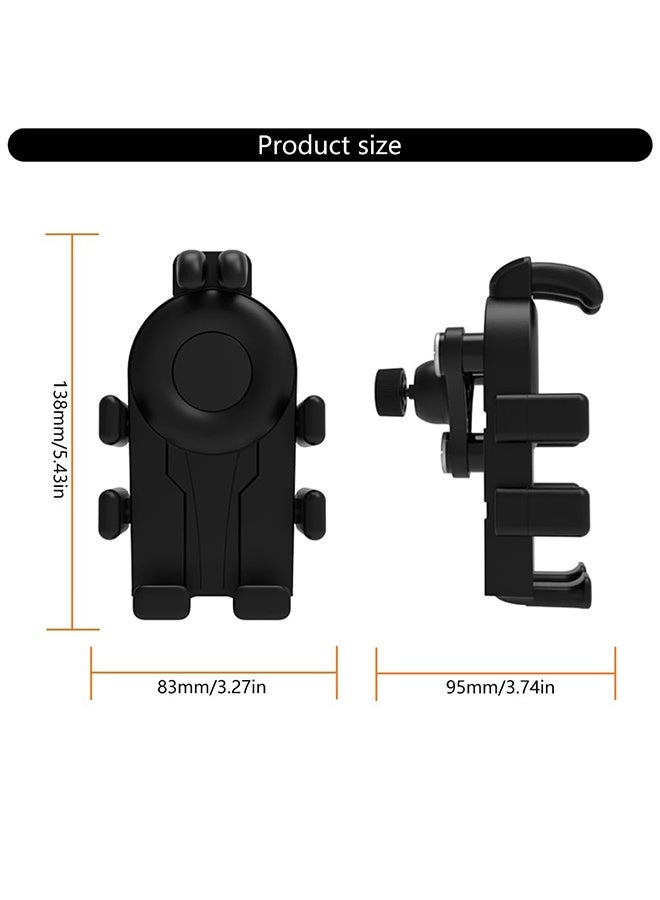 Motorcycle Phone Holder Mount, 1PCS 360° Rotation Anti-Shake Handlebar Cellphone Clamp, One Hand Operation Secure Grip Scooter Bike Phone Clip for 4.7-7 Inch Smartphones - Image 4