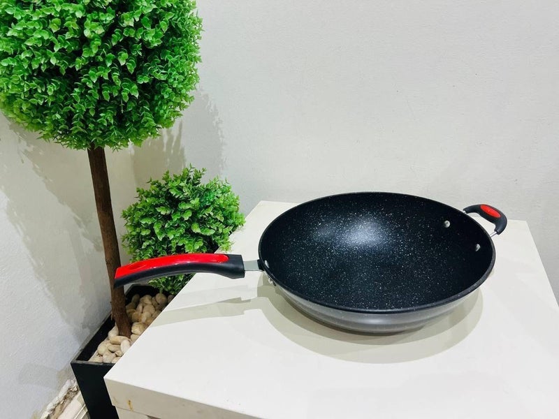 Jumbo 32cm Non-Stick Wok Pan – Heavy Duty Teflon Coated Skillet for Frying, Stir-Fry & Family Cooking (Two packages) - Image 4