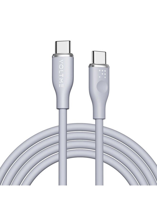 VOLTME USB C Cable, 60W USB C to USB C Cable 6ft, USB 2.0 Type C Charging Cable Fast Charge Cord for MacBook Pro 2020, iPad Pro 2020, iPad Air 4/5, MacBook Air 2020, Galaxy S21, Switch (Grey) - Image 1