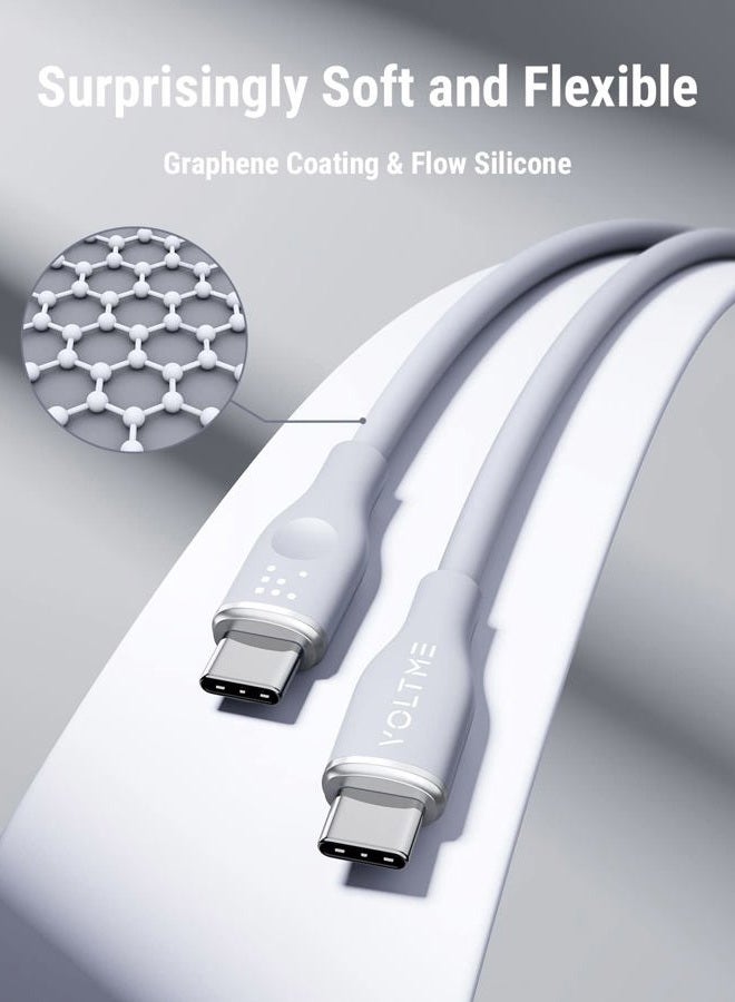 VOLTME USB C Cable, 60W USB C to USB C Cable 6ft, USB 2.0 Type C Charging Cable Fast Charge Cord for MacBook Pro 2020, iPad Pro 2020, iPad Air 4/5, MacBook Air 2020, Galaxy S21, Switch (Grey) - Image 3