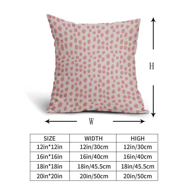 Sweetshow Pink Cream Pillow Covers 18x18 Set of 2 Boho Design Polka Dot Throw Pillows Modern Brush Strokes Print Decorative Outdoor Pillowcase Square Cushion Cover Linen Pillow Case for Home Sofa Couch Bed - Image 5