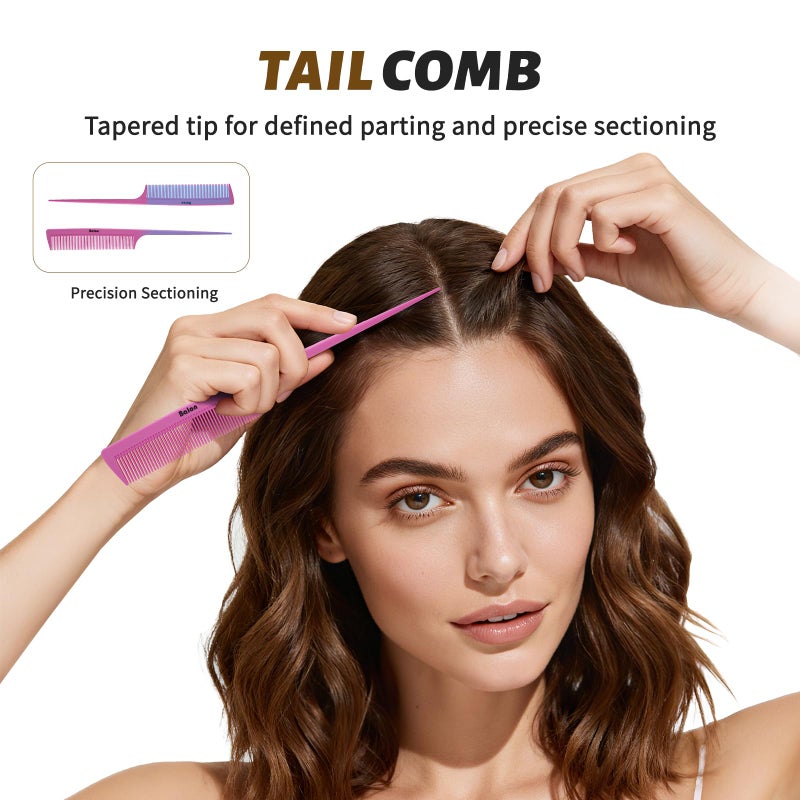 BALON 4Pcs Detangling Brush Set for Women - Paddle Brush for Wet or Dry Straight, Long, Thick, Curly, Natural Hair, No More Tangles (Pink) - Image 5