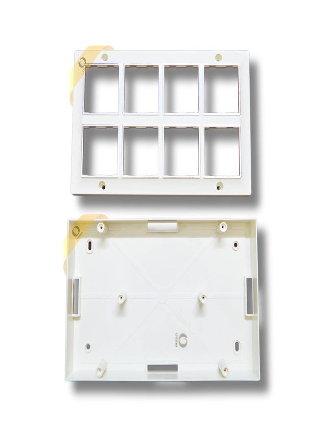 ORMOR Modular Surface Mount Gang Box (16 Module-White) Silver Line Glossy Premium Polycarbonate Box for Universal Standard Modular Electrical Switches - Image 4