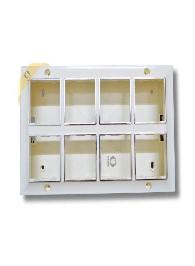ORMOR Modular Surface Mount Gang Box (16 Module-White) Silver Line Glossy Premium Polycarbonate Box for Universal Standard Modular Electrical Switches - Image 3