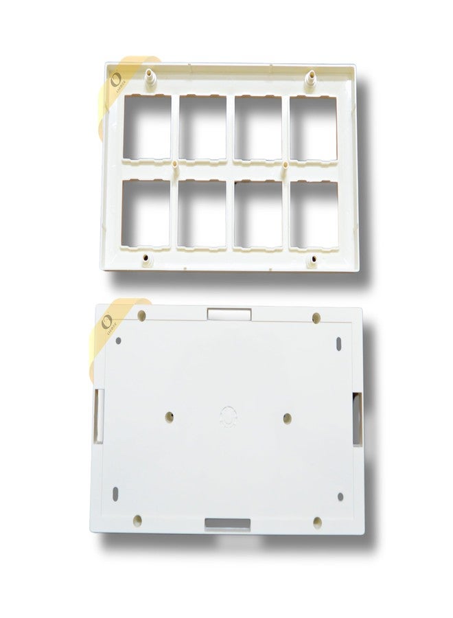ORMOR Modular Surface Mount Gang Box (16 Module-White) Silver Line Glossy Premium Polycarbonate Box for Universal Standard Modular Electrical Switches - Image 5