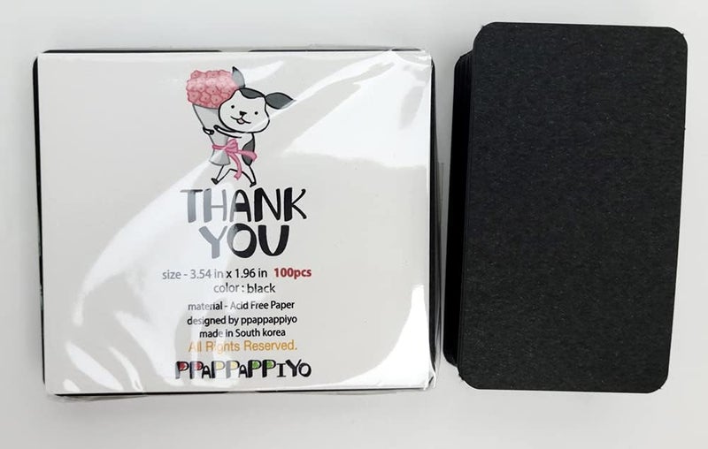 PPAPPAPPIYO 3.5x2 Blank color index cards (100) Paper - Blank (black) - Image 4