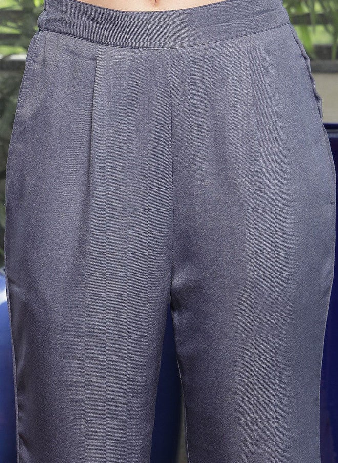 PlusS Embroidered Cotton Shirt And Trousers Co-Ords For Women - Image 3