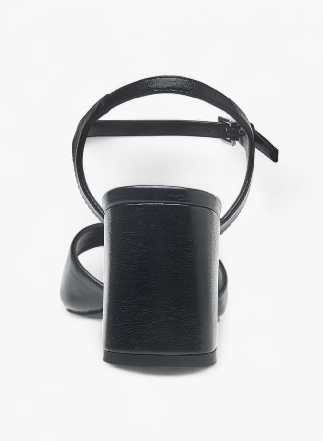 ELLE Womens Logo Accent Sandals With Block Heels And Buckle Closure - Image 3