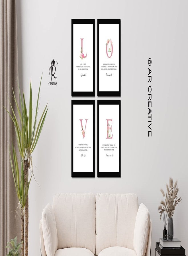 AR Creative LOVE - Typography Bible Verse Wall Photo Framed Wall Poster, Bible Quotes Print with Frame, Home, Office Decor, Bible Quotes Poster (13.6 inch x 10.2 inch), Set Of 4 - Image 3