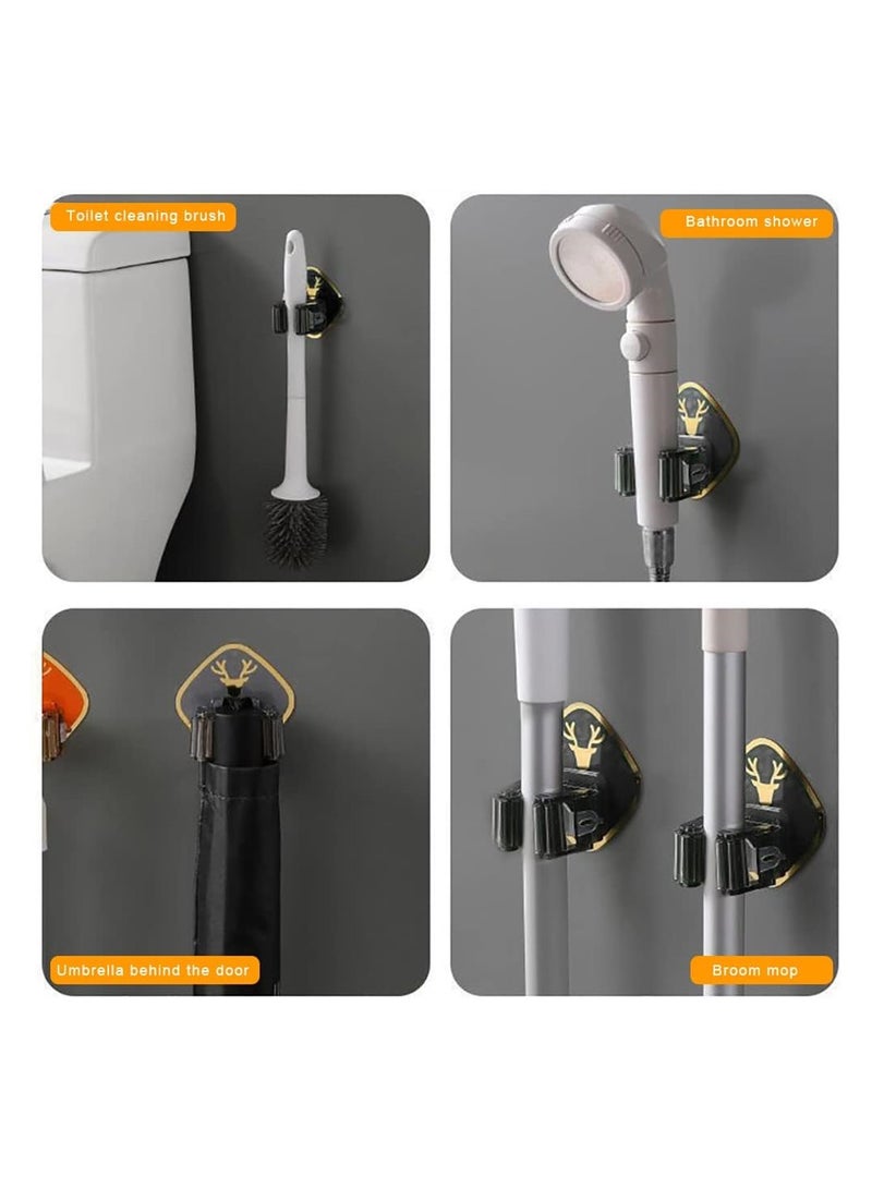 KASTWAVE Broom Mop Holder Tidy Organizer 3 Pack Broom Holder Wall Mounted Plastic Self-Adhesive Mop Holder Mop and Broom Holder Mop Holder Wall Mounted for Storing Brush Mops and Broom Tools - Image 3