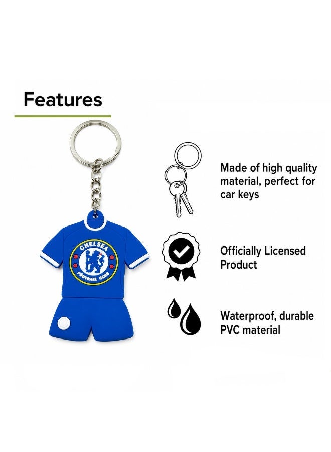 CHELSEA F.C  Football Jersey Keychain PVC Key Ring Pendant Mini Shirt Design Key Holder for Car Bike Bag  ERPCE009 - Image 3