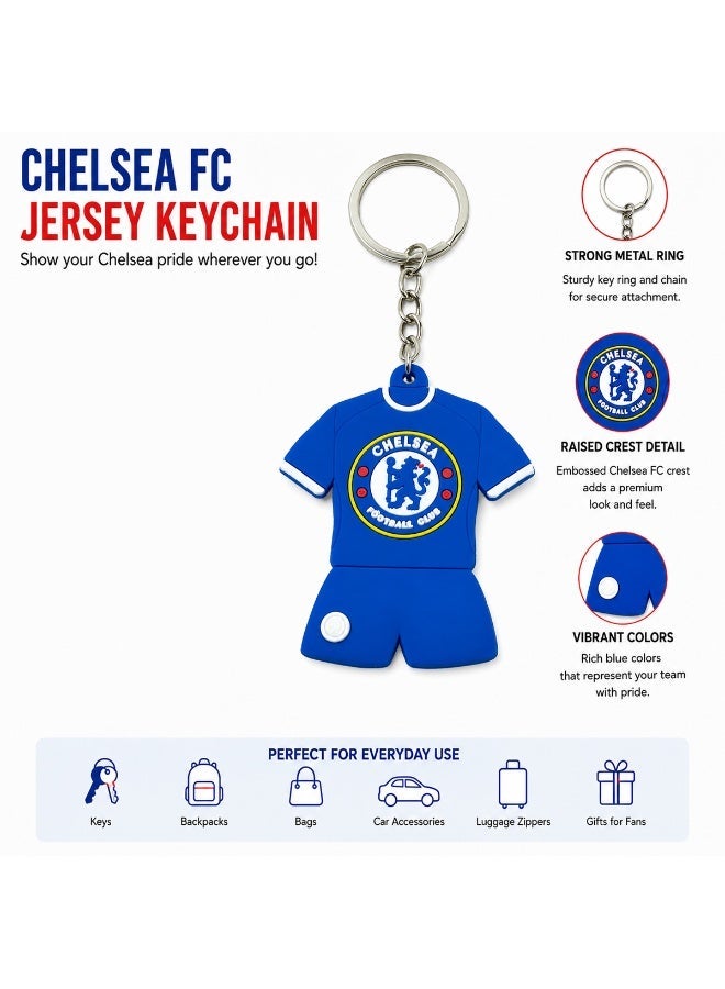 CHELSEA F.C  Football Jersey Keychain PVC Key Ring Pendant Mini Shirt Design Key Holder for Car Bike Bag  ERPCE009 - Image 2