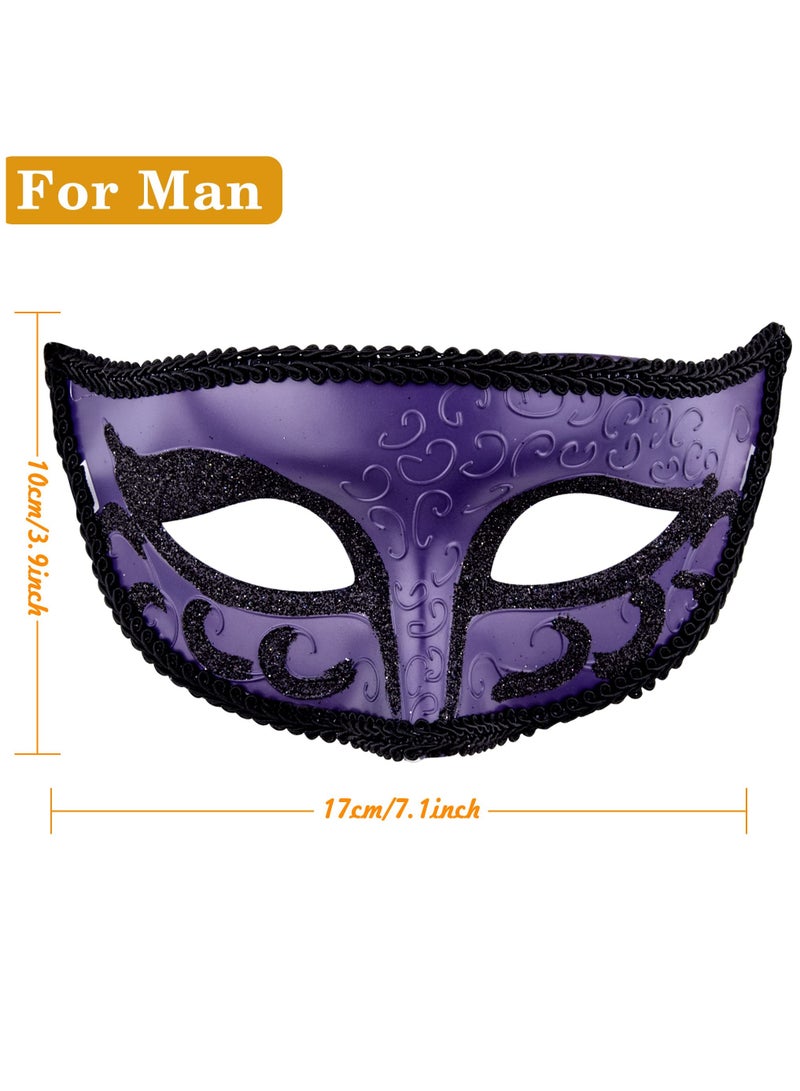 Couple's Venetian Masquerade Masks Set for Mardi Gras - Elegant Party Masks for Men and Women, Perfect for Celebrations and Special Occasions.  - Image 5