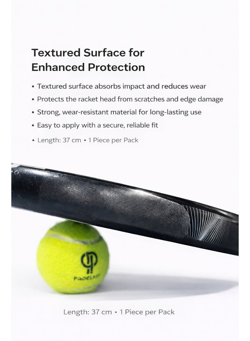 Vortexia Transparent Padel Racket Protector, Clear Durable Shield with Micro Grid, 370x34mm, Lightweight Edge Protection for Performance - Image 5