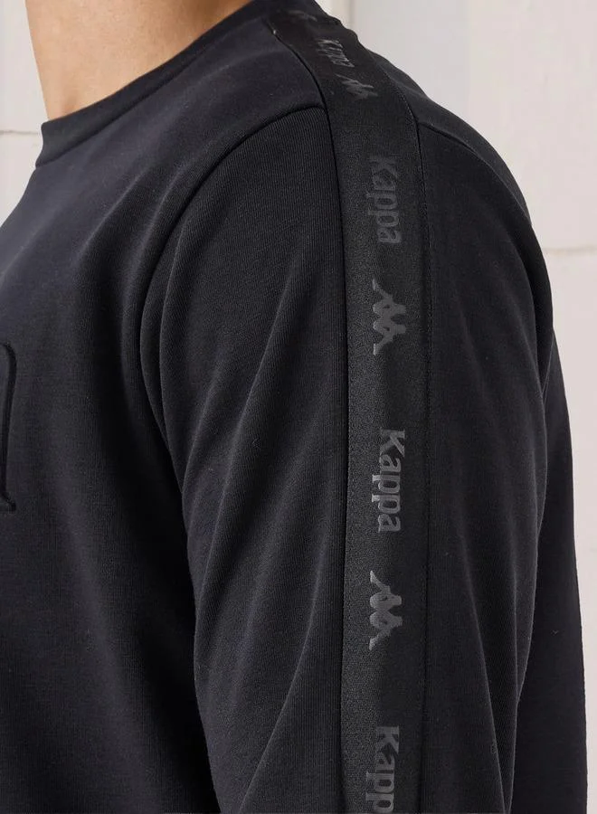 Kappa BLACK Kappa Men Regular Fit Logo Embossed Sweatshirt for Men | Best Price UAE