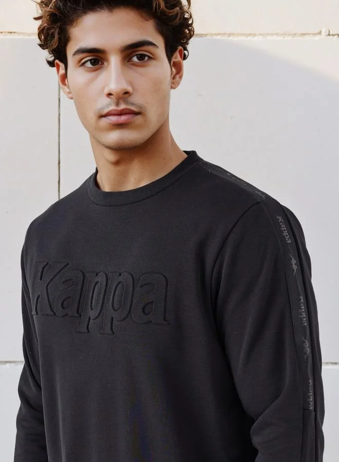 Kappa BLACK Kappa Men Regular Fit Logo Embossed Sweatshirt for Men | Best Price UAE