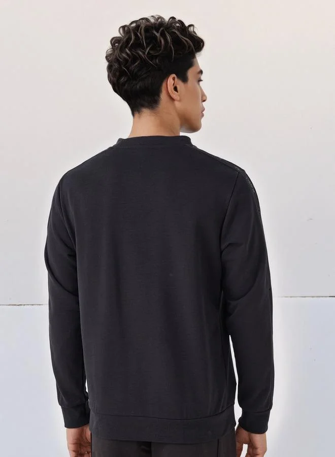 Kappa BLACK Kappa Men Regular Fit Logo Embossed Sweatshirt for Men | Best Price UAE