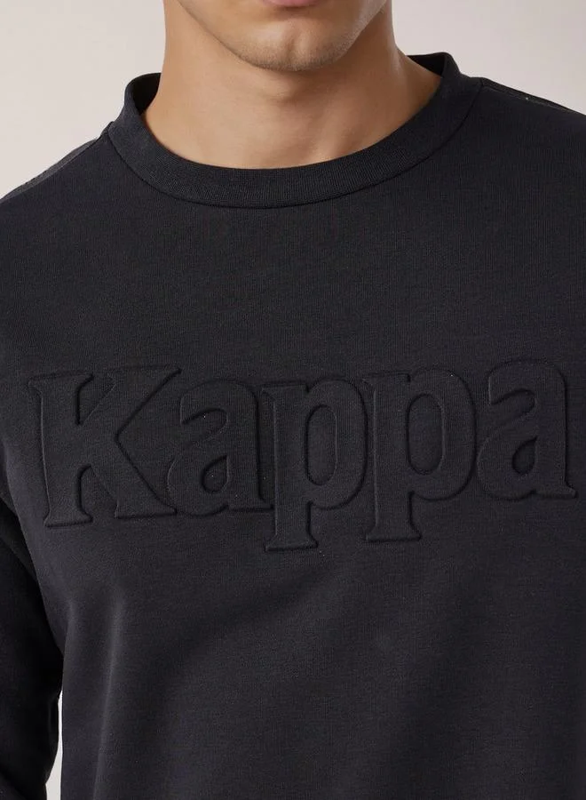 Kappa BLACK Kappa Men Regular Fit Logo Embossed Sweatshirt for Men | Best Price UAE