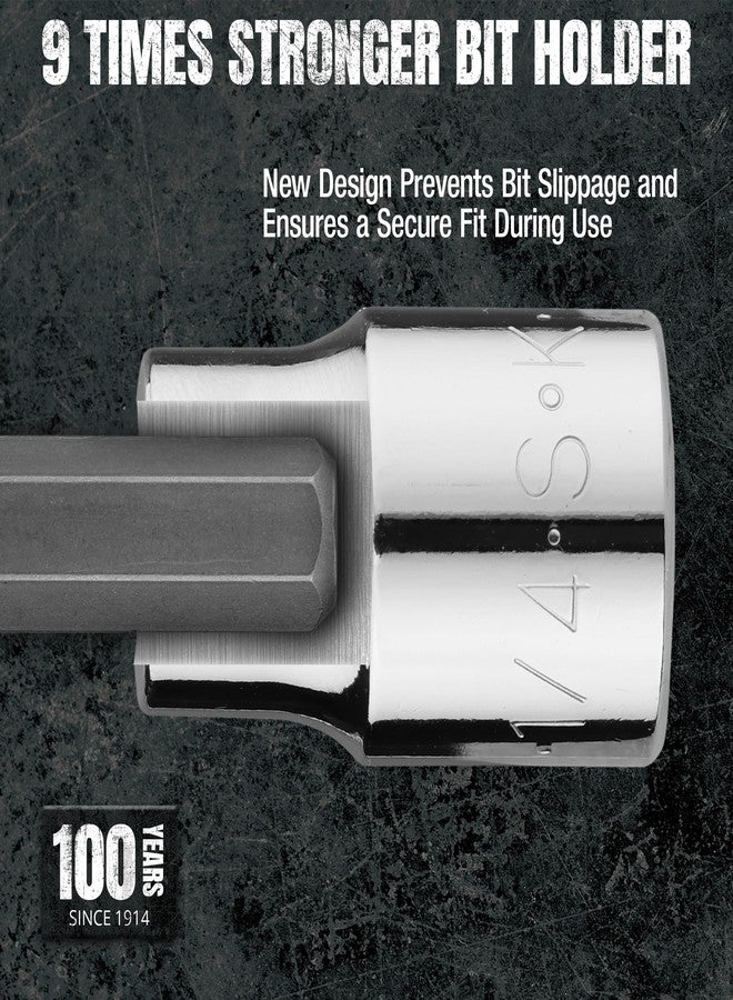اس كي كي طقم رؤوس سداسية من SK Tools USA، 7 قطع، مقاسات SAE 1/8 بوصة - 3/8 بوصة، 3/8 بوصة، لمسة نهائية SuperKrome، رؤوس من فولاذ سبائك S2، مع سكة تخزين - Image 3