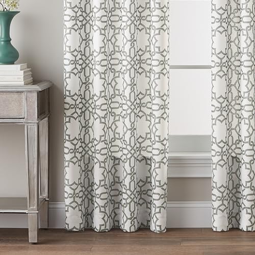 CHF Lotus Harmony Rod Pocket Curtain Panel, 84 Inch, Charcoal - Image 4