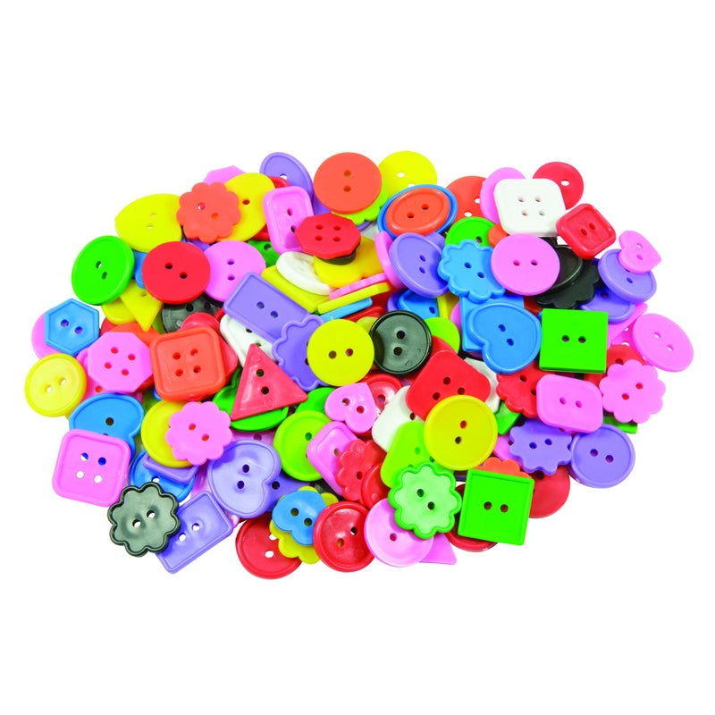 Roylco ROYLCO Bright Buttons Assorted Sizes Shapes and Color 12Pound 