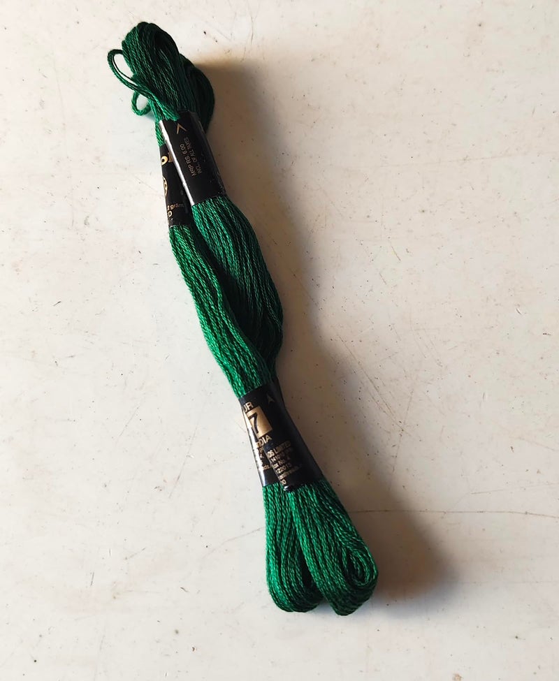 Cotton Cross Stitch Hand Embroidery Thread Floss Skeins 8037 (Light Green Colour) 2Pcs  - Image 3