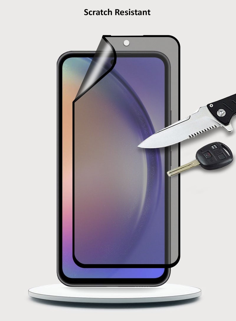 Wtech Nano Ceramic Privacy Full Glue Full Cover Matte Flexible Screen Protector Samsung Galaxy A54 4G 2023 Clear/Black - Image 5