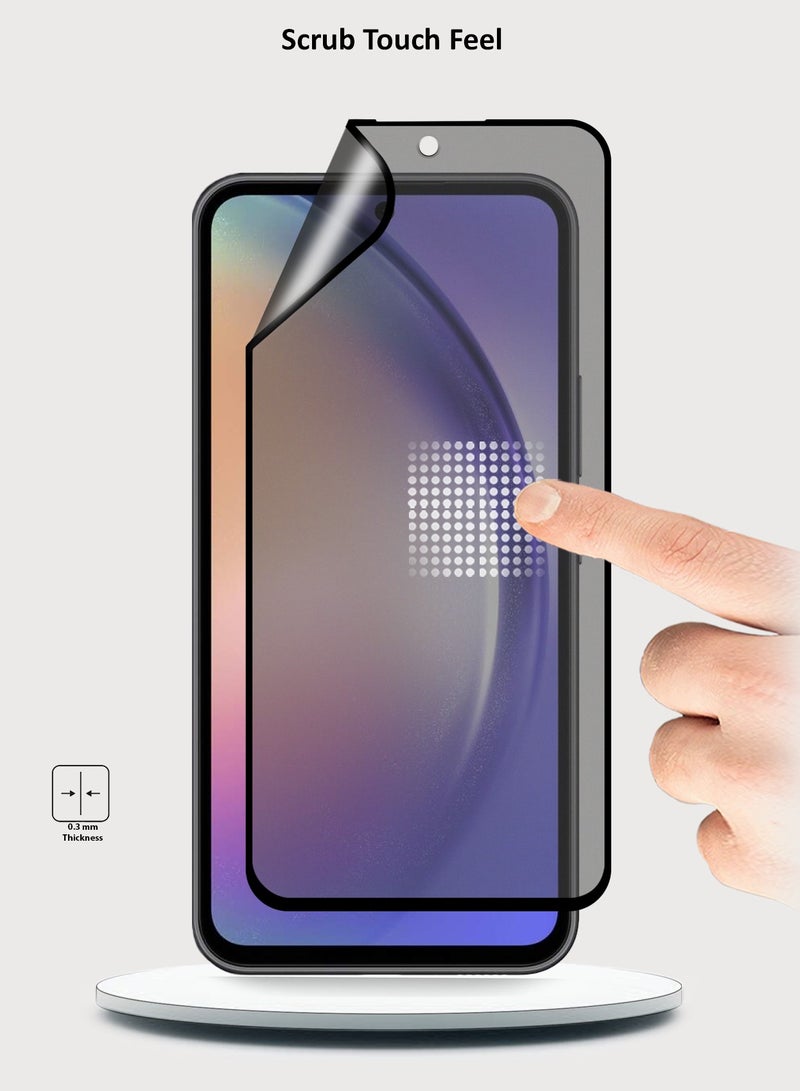 Wtech Nano Ceramic Privacy Full Glue Full Cover Matte Flexible Screen Protector Samsung Galaxy A54 4G 2023 Clear/Black - Image 3