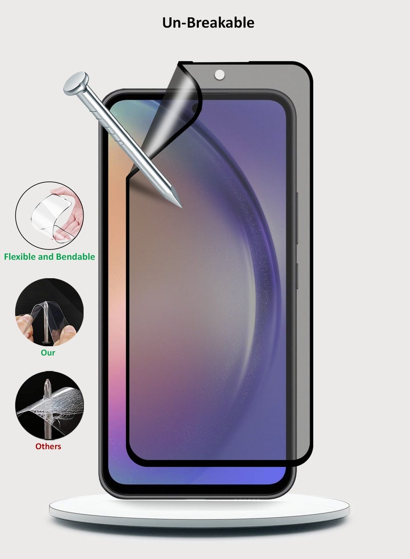 Wtech Nano Ceramic Privacy Full Glue Full Cover Matte Flexible Screen Protector Samsung Galaxy A54 4G 2023 Clear/Black - Image 4