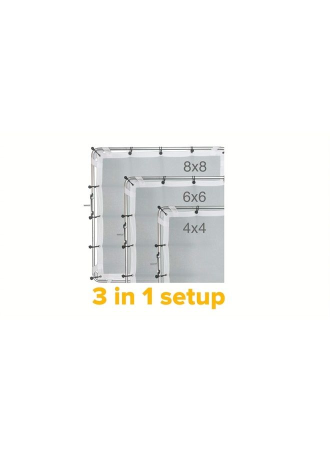 Glide Gear BFS 100 Photography Video Butterfly Frame 3 in 1 Collapsible Light Silk Scrim Lighting Diffuser 4x4 / 6x6 / 8x8 - Image 5