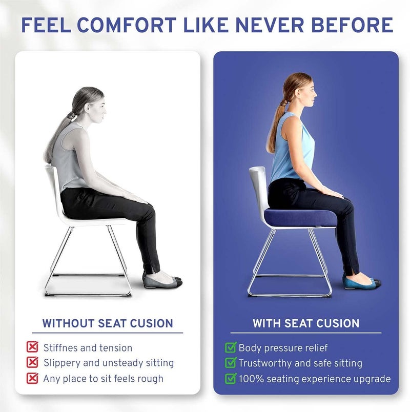 ComfySure Extra Large Wheelchair Seat Cushion - Firm Memory Foam Chair Pad for Wheelchair, Recliner, Office, Car & Bariatric Overweight Users 19”x17”x3” - Image 2