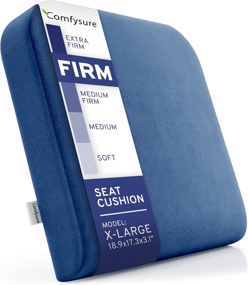 ComfySure Extra Large Wheelchair Seat Cushion - Firm Memory Foam Chair Pad for Wheelchair, Recliner, Office, Car & Bariatric Overweight Users 19”x17”x3” - Image 1