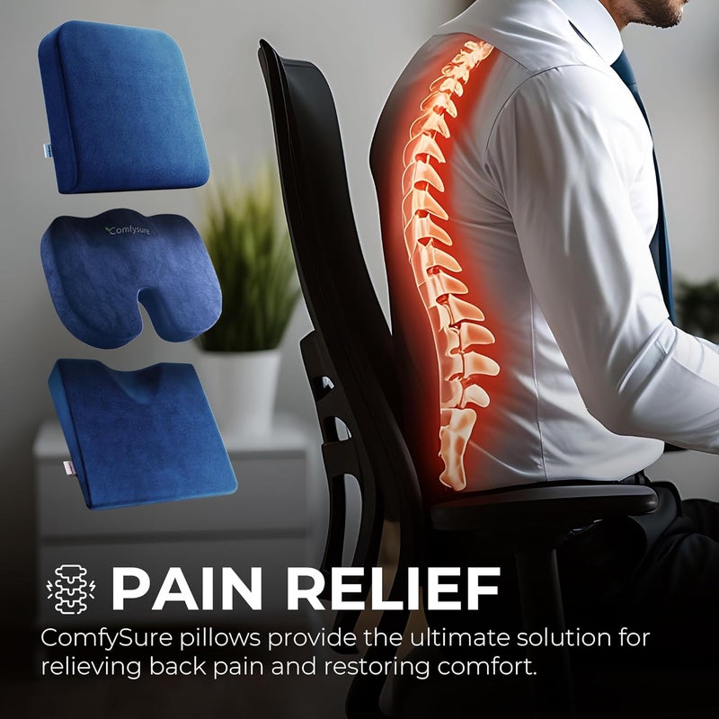 ComfySure Extra Large Wheelchair Seat Cushion - Firm Memory Foam Chair Pad for Wheelchair, Recliner, Office, Car & Bariatric Overweight Users 19”x17”x3” - Image 3
