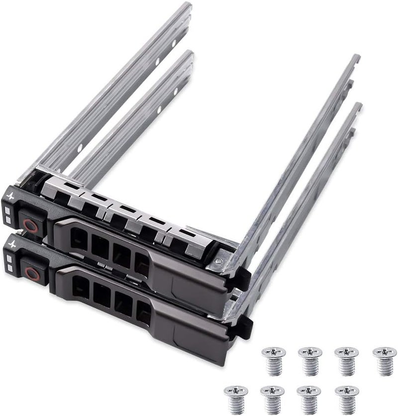 HUYUN 2pcs Pack 2.5" inch G176J G281D KG7NR Hard Drive Tray Caddy Compatible with Dell R610 R710 R620 R720 R630 R730 R730XD R810 R910 T310 T410 T610 T710 PowerEdge Server SAS SATA HDD - Image 1