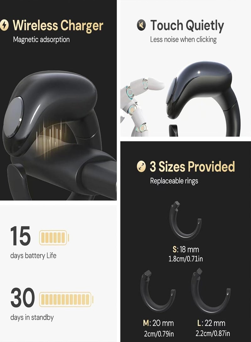 Smart Tasbih Zikr Rings, Interchangeable Tasbeeh Counter, Digital Tasbih Counter Rings 3 Size(18/20/22mm)  APP Support, Waterproof Azan Clock for Muslims, Prayer, Reminder, Home (Black) - Image 4