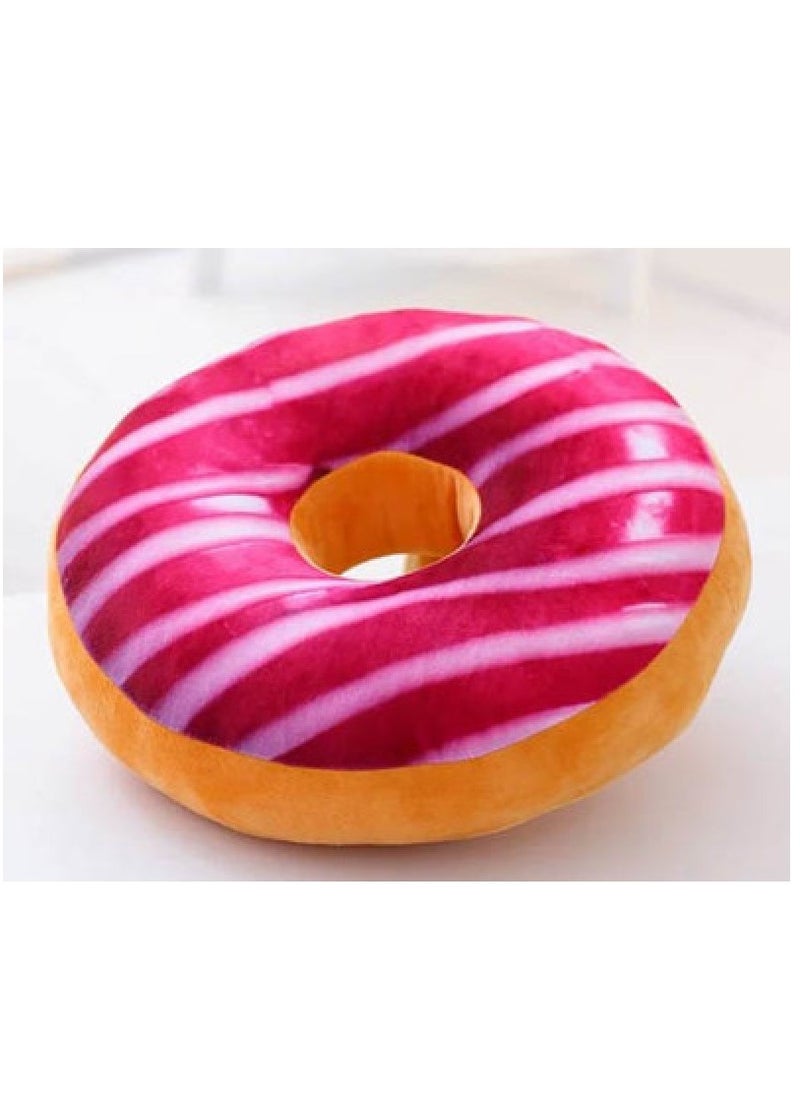 Bluejw - 3D Doughnut Throw Pillow Cosy Seat Back Stuffed Pillow Cushion Round Food Shaped Pillow for Living Room Bedroom Home Decor - Image 1