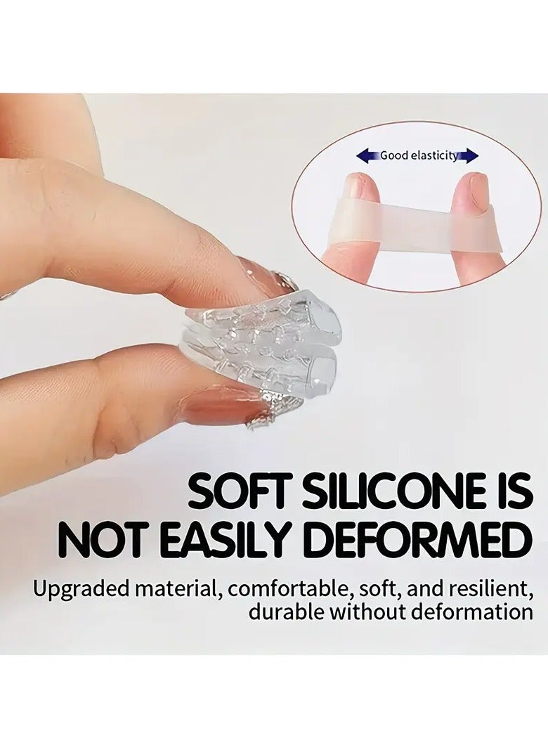 جلوسكي 10 قطع لينة سيليكون اصبع القدم حماة، مرنة اصبع القدم SlEeves لتخفيف الاحتكاك، أظافر القدم النامية، الذرة، بثور، أصابع المطرقة - أغطية أصابع سيليكون بيضاء شفافة للاستخدام الرياضي واليومي رقم - Image 2