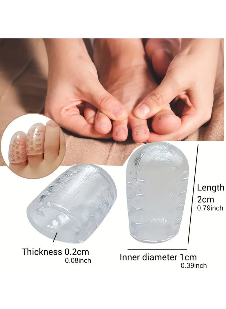 جلوسكي 10 قطع لينة سيليكون اصبع القدم حماة، مرنة اصبع القدم SlEeves لتخفيف الاحتكاك، أظافر القدم النامية، الذرة، بثور، أصابع المطرقة - أغطية أصابع سيليكون بيضاء شفافة للاستخدام الرياضي واليومي رقم - Image 5