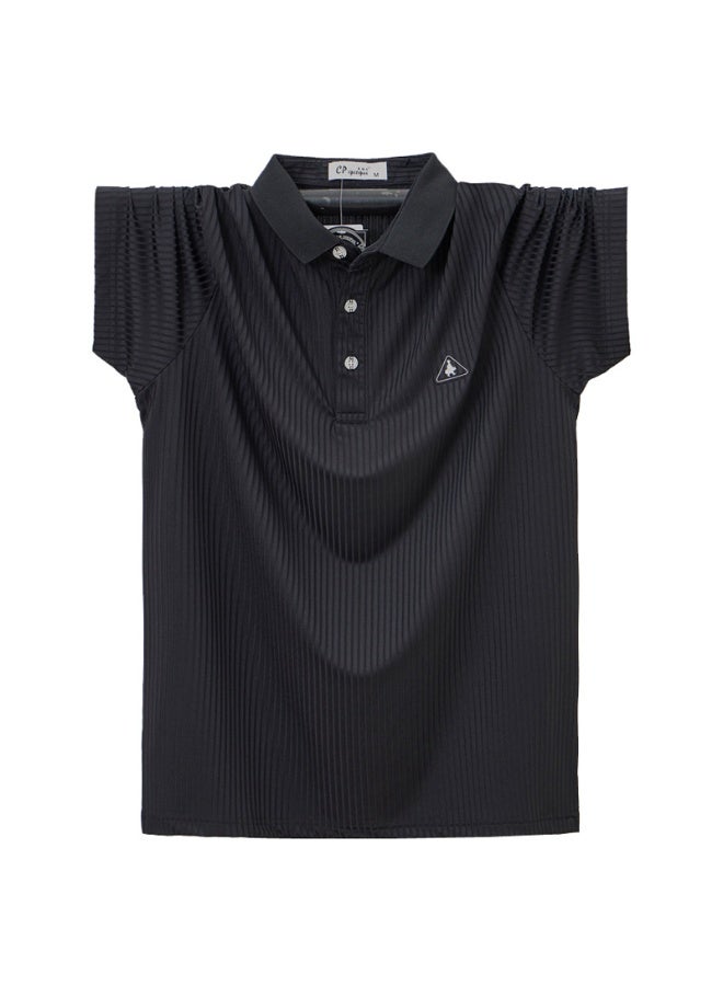 Men T-shirts Summer Casual Loose Tee Tops Short Sleeve Trun Down Collar Tshirts Man Big Size T Shirts  - Image 1
